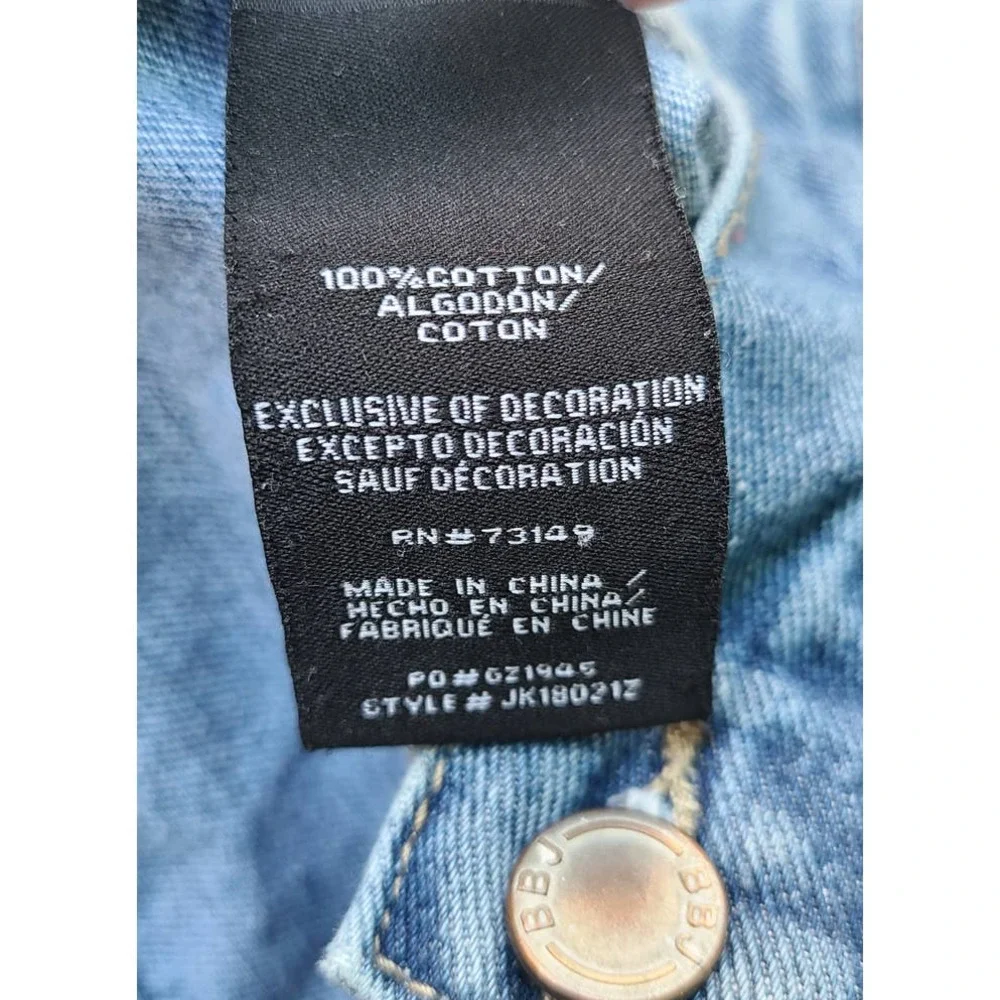 Boom Boom Jeans Destroyed And Studded Denim‎ Jacket Size XL